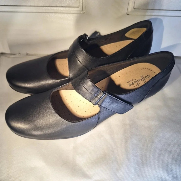 Clarks Collection Shoes - Clarks Collection Ultimate Comfort Emslie Lulin Pump Black Mary Jane Heel Sz 10